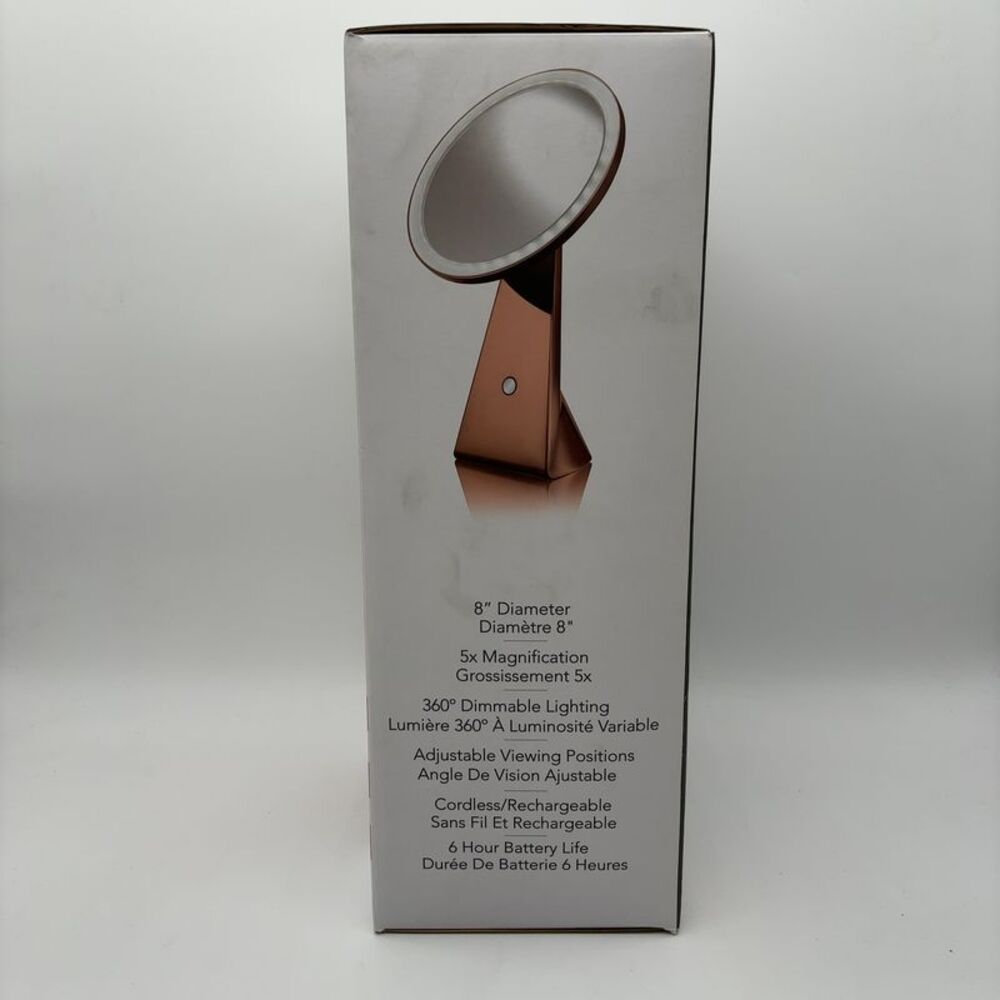 NuBrilliance Cordless 5X LED Rechargeable Magnification Mirror